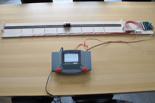 Teststrecke für Rückmeldemodule RM-GB-8-N von LDT